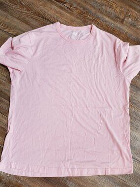 Lee Short Sleeve T-Shirt Men's Size Large Pink Cotton Blend Casual Plain